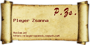 Pleyer Zsanna névjegykártya